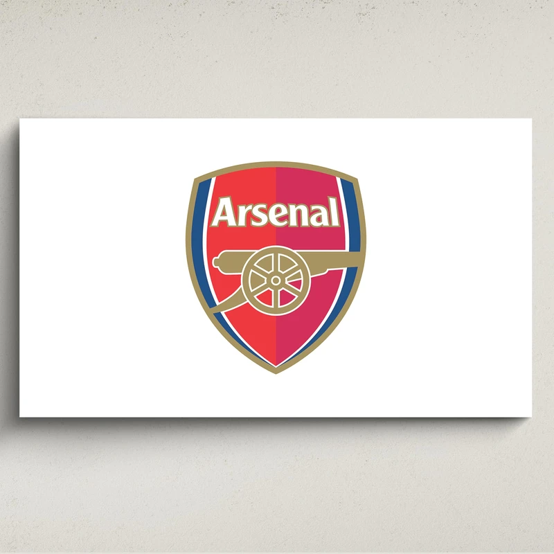 Licensed Décor Arsenal FC Acrylic Wall Art- Small (65cm (w) x 40cm (h) - Colour Crest on White