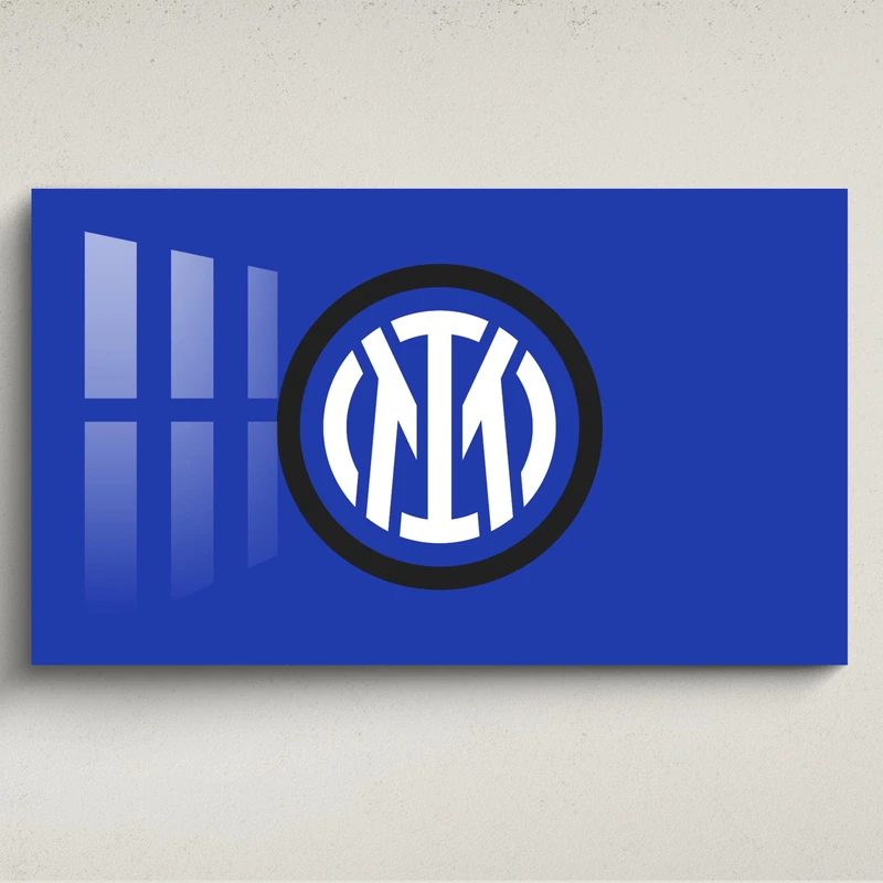 Licensed Décor FC Internazionale Milano Acrylic Wall Art - Large (130cm (w) x 80cm (h) - Crest on Blue