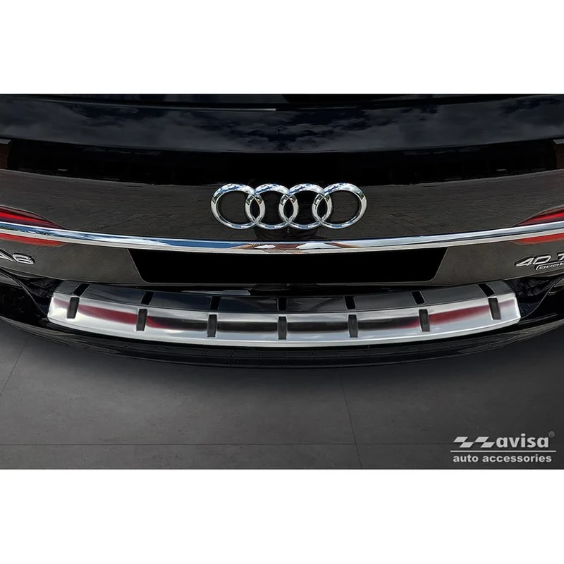 Avisa Stainless Steel Rear bumper protector compatible with Audi A6 (C8) Avant incl. S-Line 2018-2023 & Facelift 2023- 'STRONG EDITION'