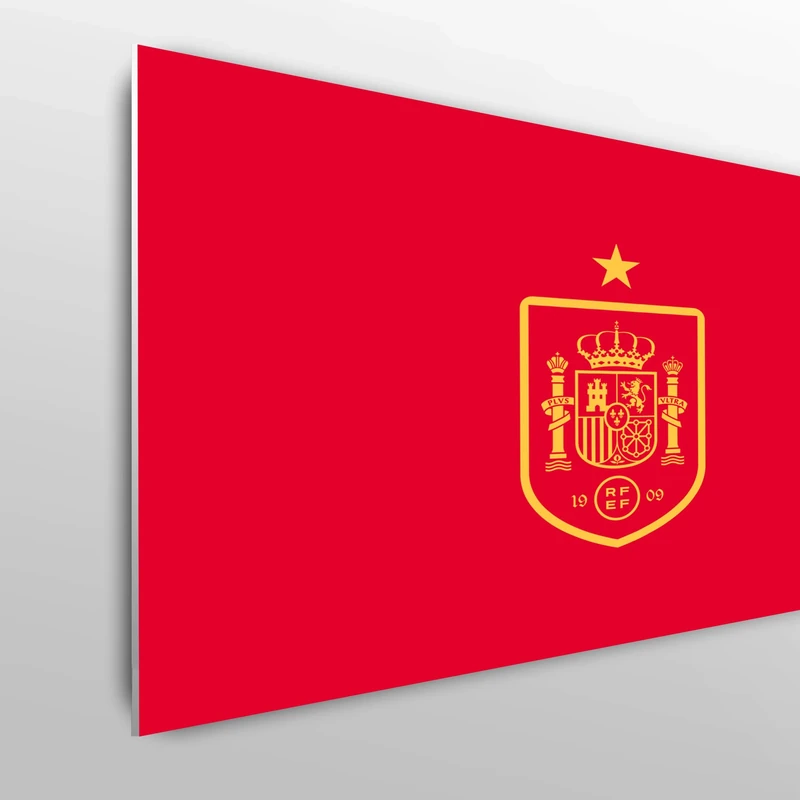 Licensed Décor - RFEF Double Bed Headboard - 150cm (w) x 75cm (h) - Badge Yellow - Officially Licensed Product