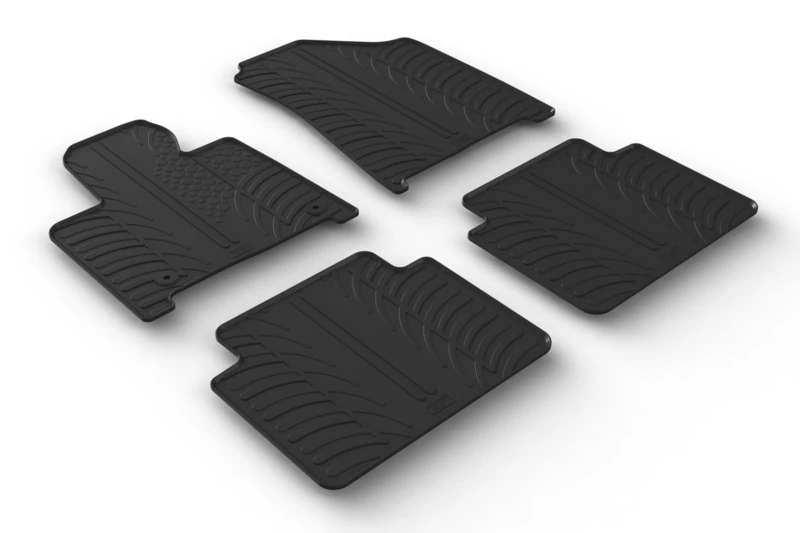 Gledring Set of Rubber Mats Compatible with Hyundai Santa Fé V (MX5) Hybrid/PHEV 2024- (T Profile 4-Piece), Black