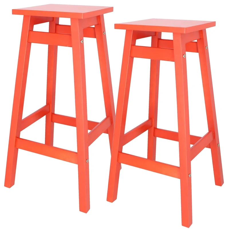 Well Home Stool 'Laira' in coral pine wood H.70 cm - Image 1