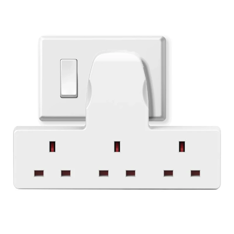 Multi Plug Adaptor, 3 Way Plug Adapter Uk Surge Protected Triple Adapter Plug Extension Socket Electric Wall Plug Extender for Home, Office, Kitchen
