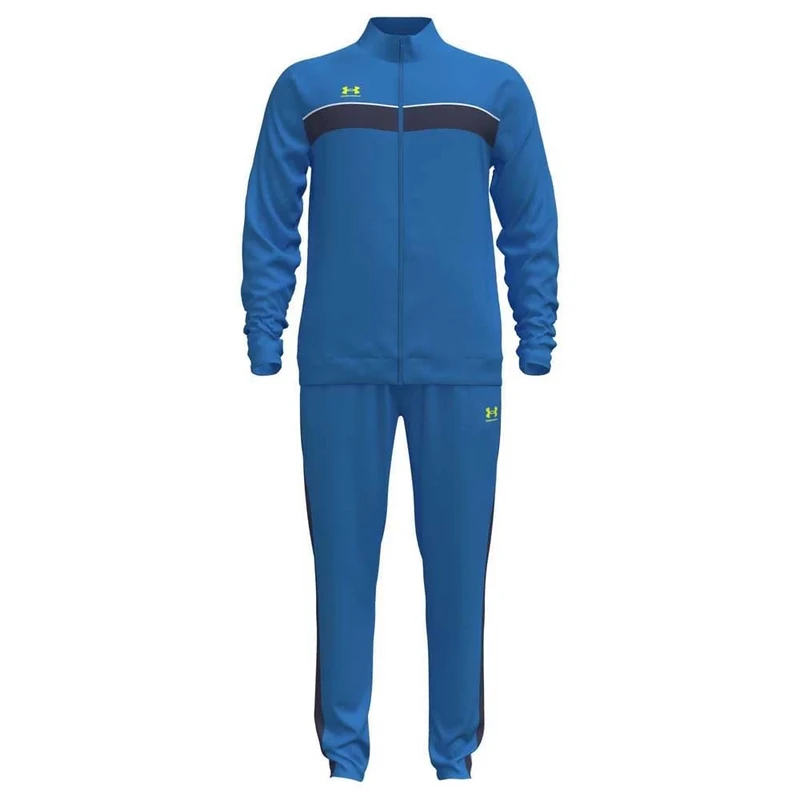 Under Armour Men's Challenger Tracksuit, Men's Tracksuit with Fast-Drying Material and Ankle Zips, Comfortable and Tough Gym Wear for Sports and Training,Blue Atlantis / / High Vis Yellow,LG