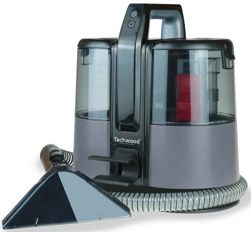 Techwood TAN-8006R Cleaner-Rechargeable Cordless Detacher-Extra Large Brush, Black