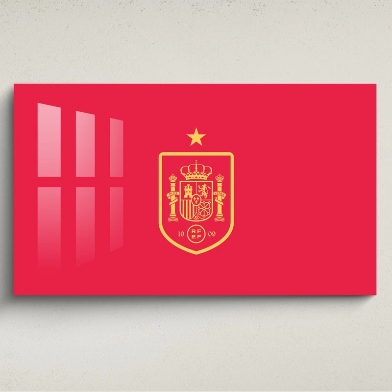 Licensed Décor The Royal Spanish Football Federation (RFEF) Acrylic Wall Art - Officially Licensed Product - Medium (100cm (w) x 60cm (h) - Badge Yellow