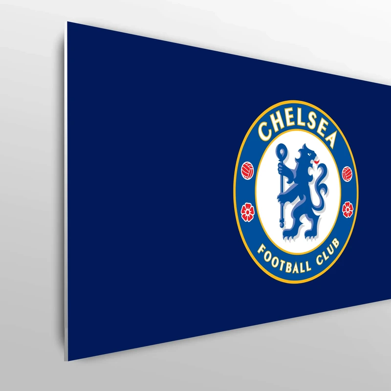 Licensed Décor Chelsea FC Single Headboard - 100cm (w) x 75cm (h) - Full Crest on Secondary Dark Blue