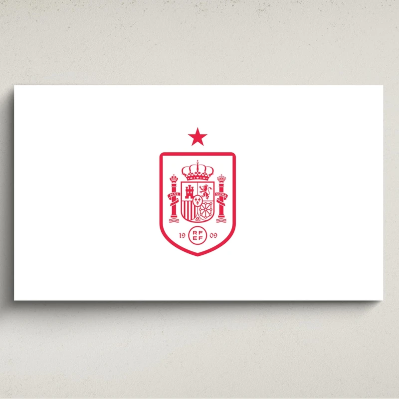 fan decor Licensed Décor The Royal Spanish Football Federation (RFEF) Acrylic Wall Art - Officially Licensed Product - Large (130cm (w) x 80cm (h) - Badge Red
