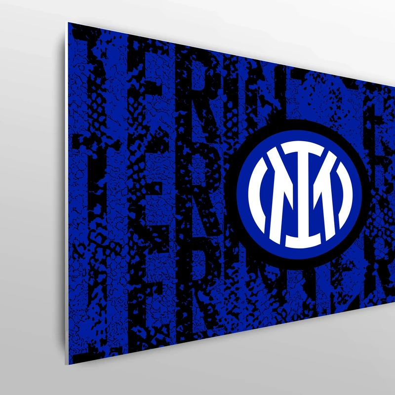 Licensed Décor FC Internazionale Milano Double Bed Headboard - 150cm (w) x 75cm (h) - Layered Crest - Officially Licensed Product