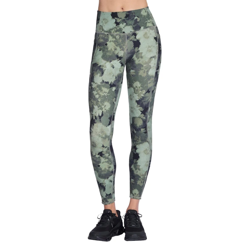 Skechers Women's GoFlex Rib Inbloom FL HW Legging Green