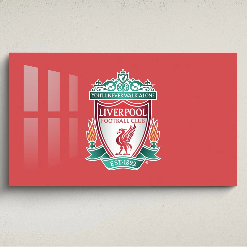 Licensed Décor Liverpool FC Acrylic Wall Art - Medium (100cm (w) x 60cm (h) - Highlighted Full Colour Crest on Brand Red