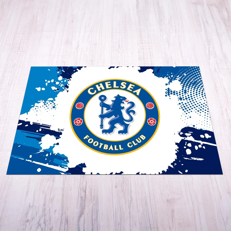 Licensed Décor Chelsea FC Mat - Extra Large (200cm (w) x 150cm (h) - Full Colour Crest on Graphic Splash