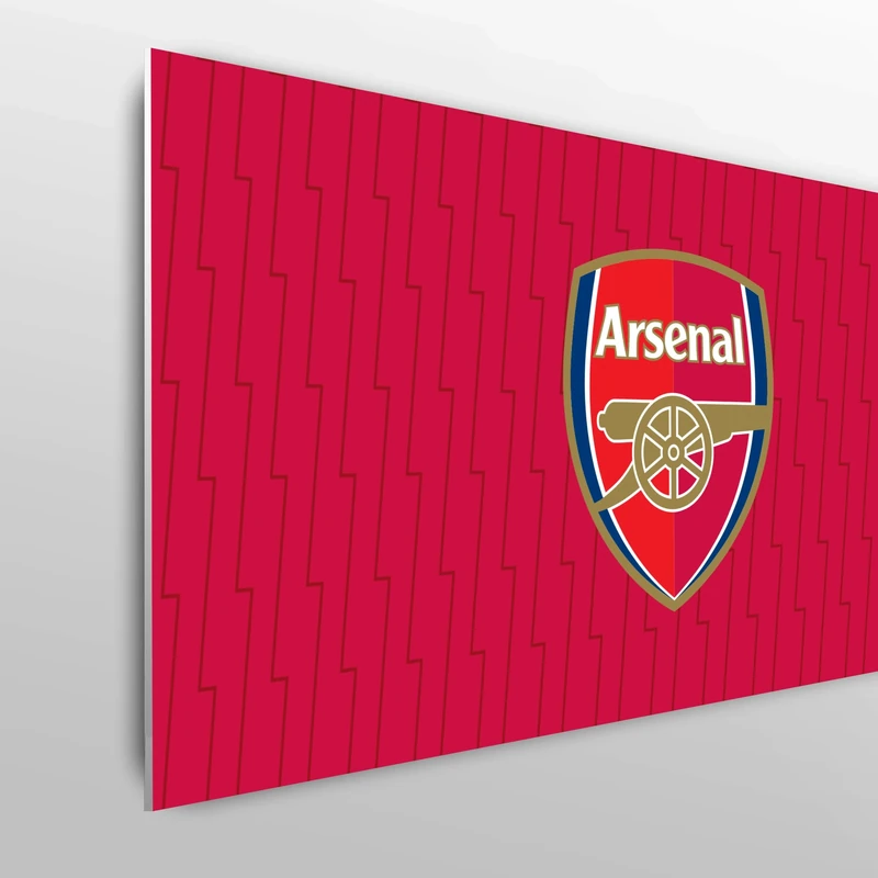 Licensed Décor Arsenal FC Double Headboard - 150cm (w) x 75cm (h) - Colour Crest on Lightening Texture