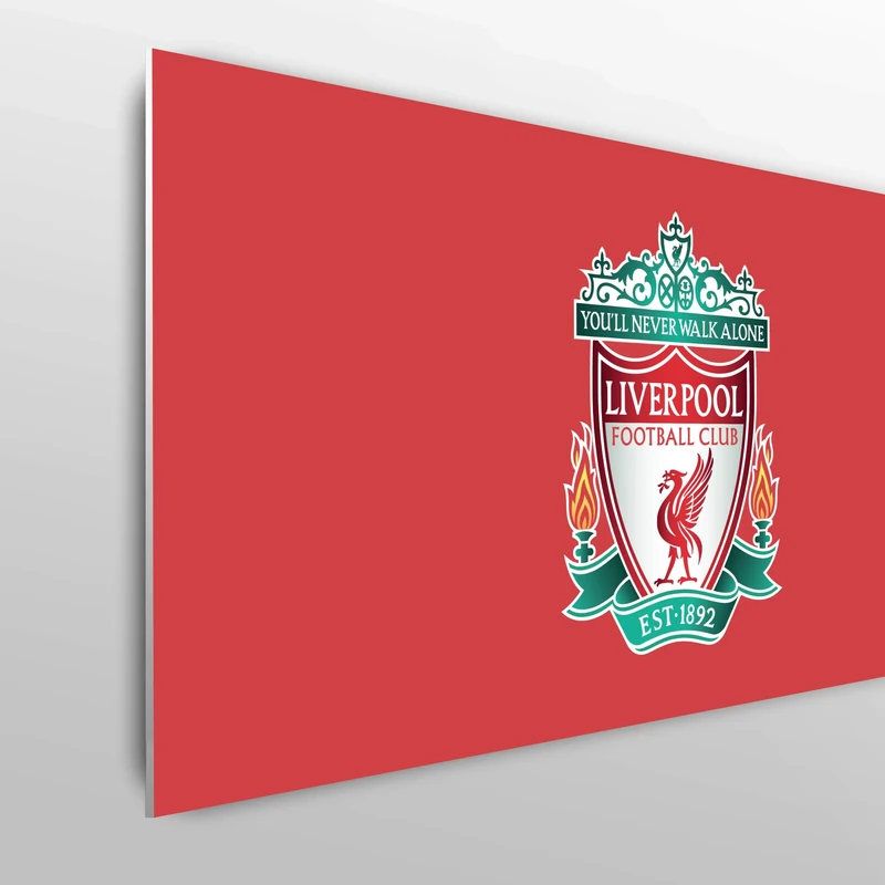 Licensed Décor Liverpool FC Single Headboard - 100cm (w) x 75cm (h) - Highlighted Full Colour Crest on Brand Red