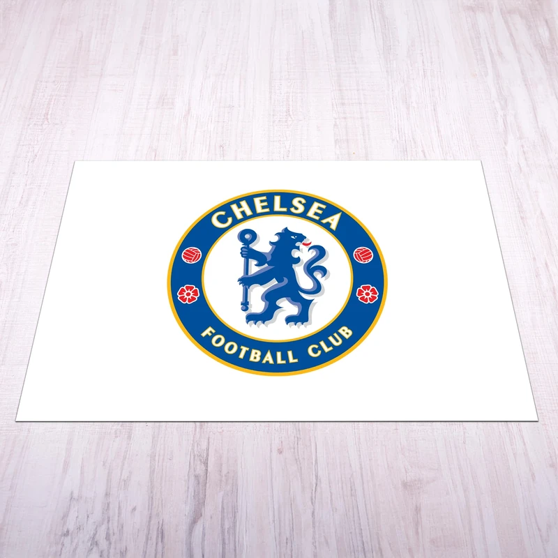 Licensed Décor Chelsea FC Mat - Extra Large (200cm (w) x 150cm (h) - Full Crest on White