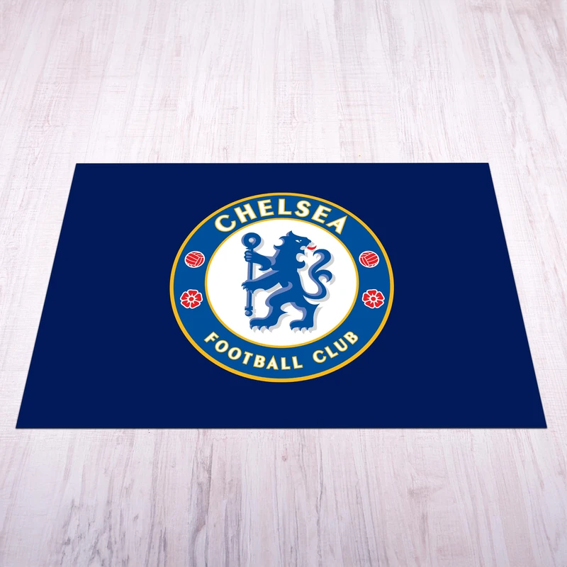 Licensed Décor Chelsea FC Mat - Small (70cm (w) x 100cm (h) - Full Crest on Secondary Dark Blue
