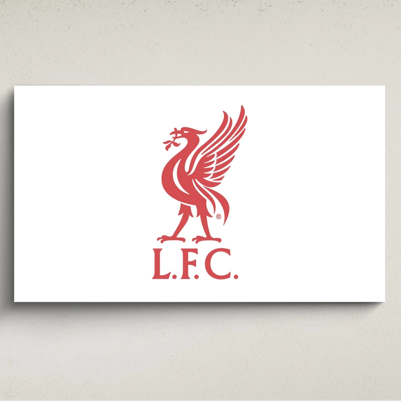 fan decor Licensed Décor Liverpool FC Acrylic Wall Art - Small (65cm (w) x 40cm (h) - Liver Bird In Brand RED on White - Image 1