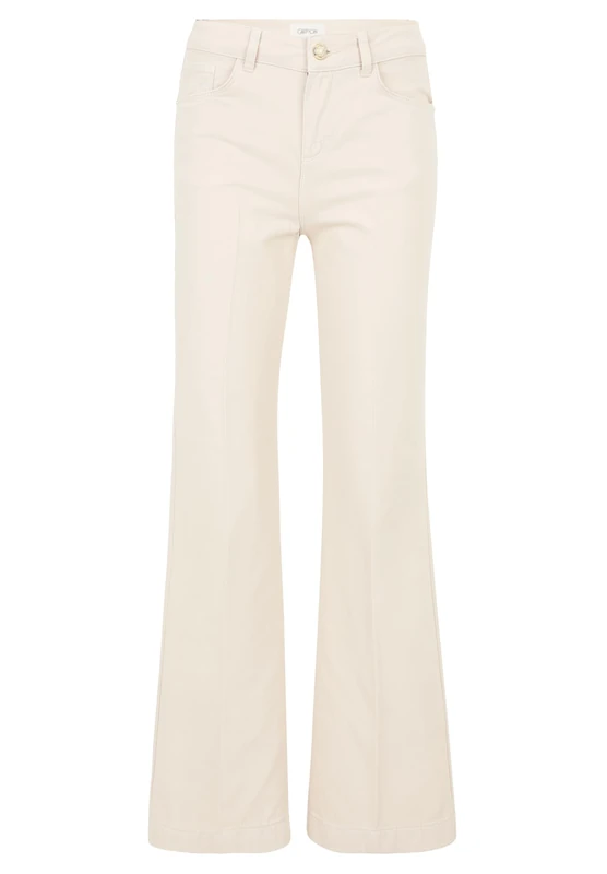 Cartoon Women's Casual Trousers with Pleat, Eggnog, 36 W