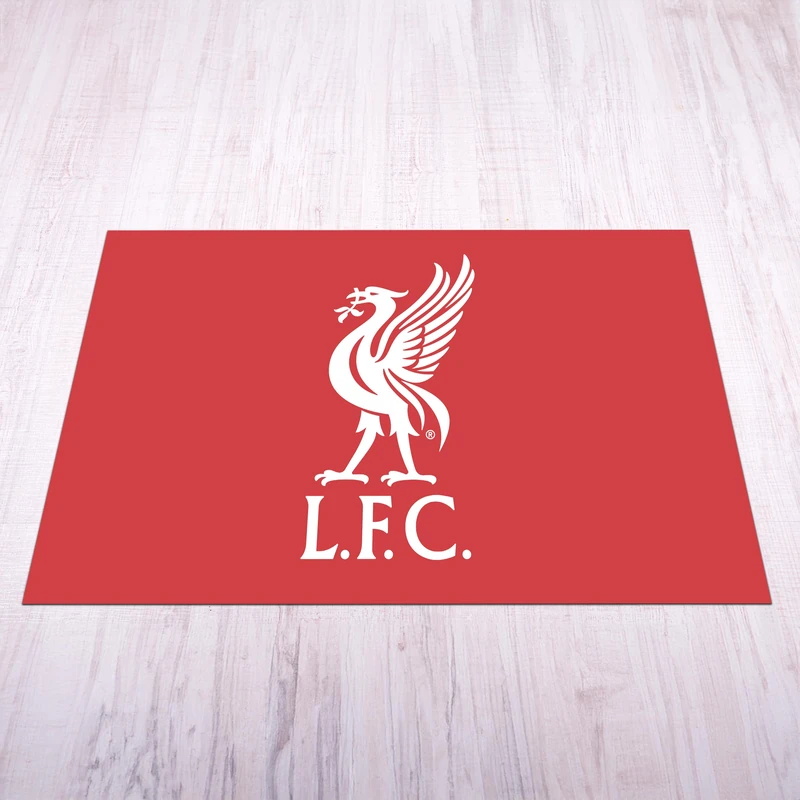 Liverpool FC Mat - Medium (125cm (w) x 100cm (h) - Liver Bird in White on Brand Red