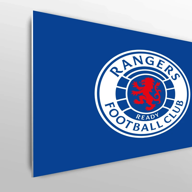 Licensed Décor Rangers Football Club Double Bed Headboard - 150cm (w) x 75cm (h) - Full Colour Crest on Brand Blue - Officially Licensed Product