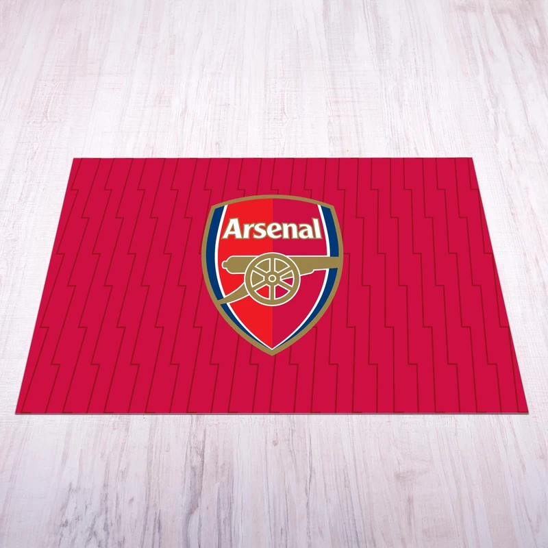 Licensed Décor Arsenal FC Mat - Extra Large (200cm (w) x 150cm (h) - Colour Crest on Lightening Texture