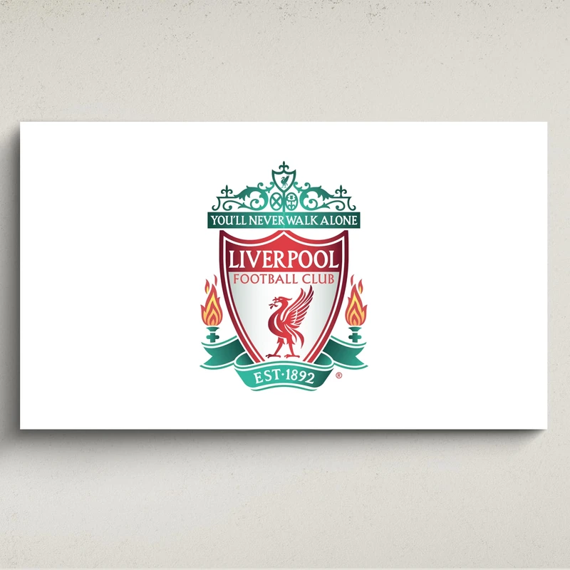Licensed Décor Liverpool FC Acrylic Wall Art - Medium (100cm (w) x 60cm (h) - Highlighted Full Colour Crest on WHITE