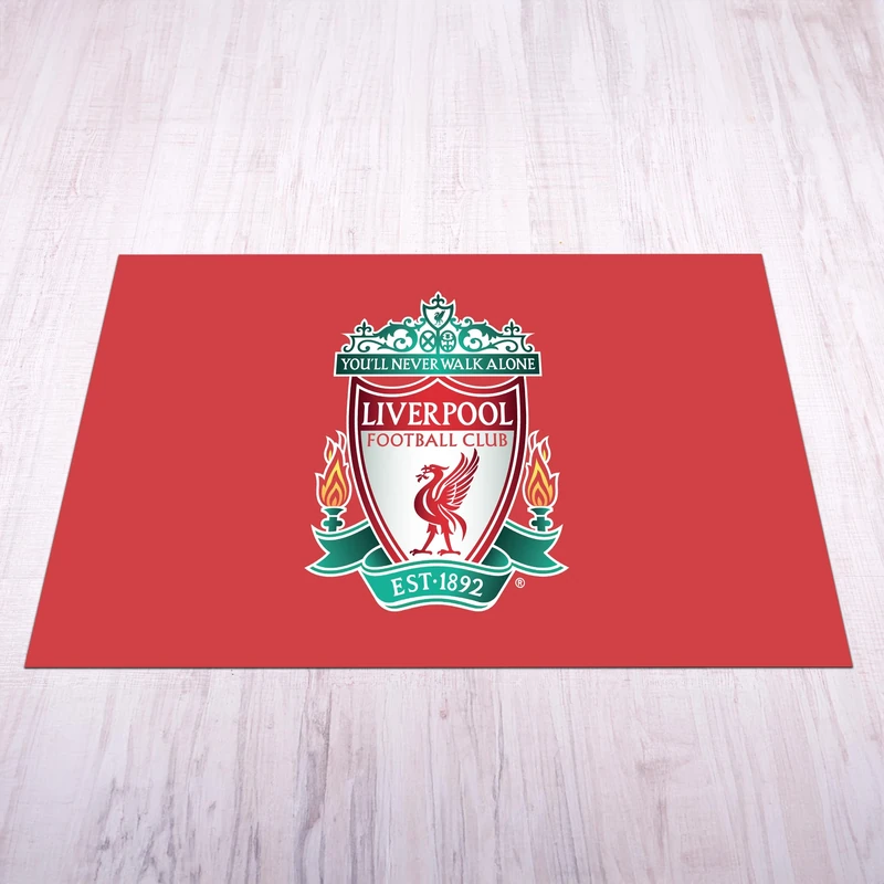 Licensed Décor Liverpool FC Mat - Medium (125cm (w) x 100cm (h) - Highlighted Full Colour Crest on Brand Red
