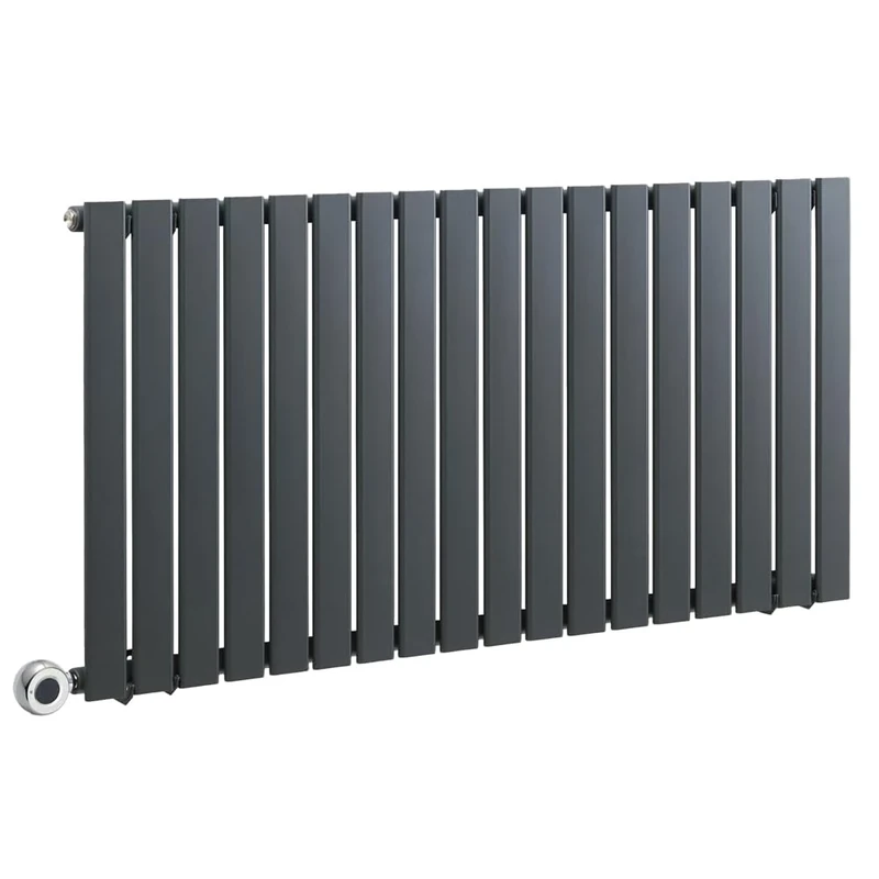 Milano Alpha 1000W Anthracite Horizontal Single Flat Panel WiFi Electric Radiator - 635mm x 1190mm