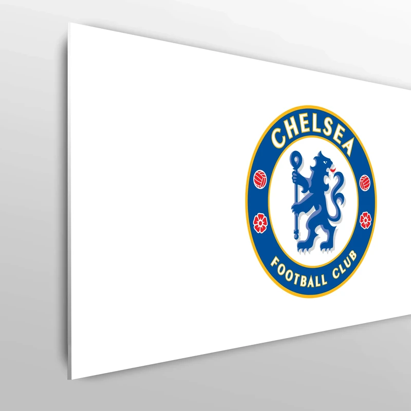 Licensed Décor Chelsea FC Single Headboard - 100cm (w) x 75cm (h) - Full Crest on White