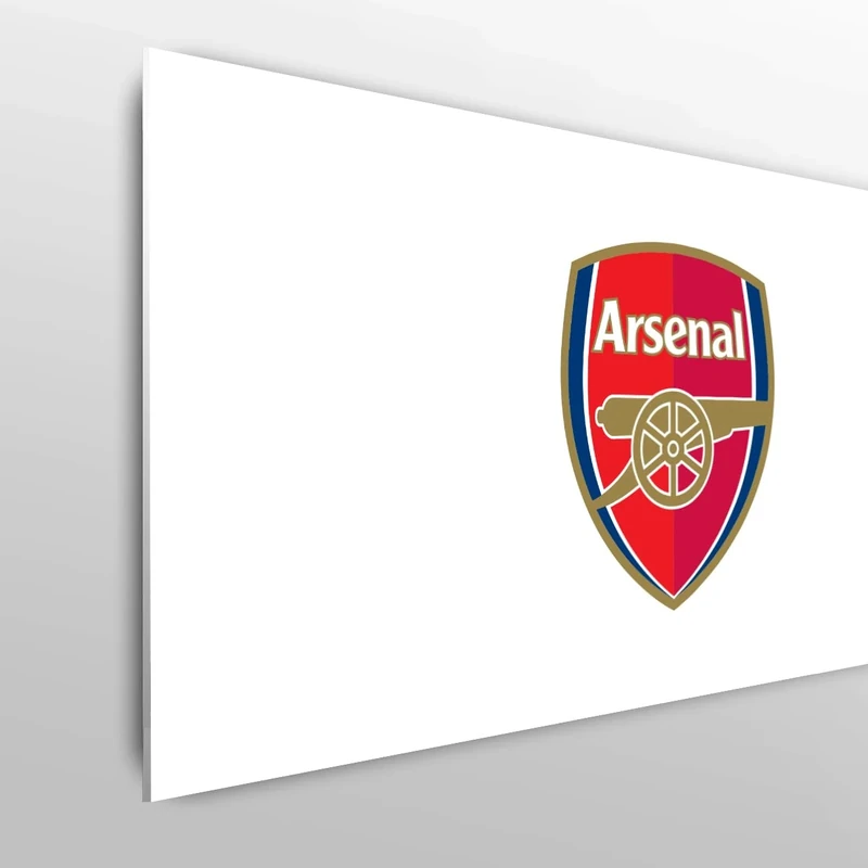 Licensed Décor Arsenal FC Double Bed Headboard - 150cm (w) x 75cm (h) - Colour Crest on White - Officially Licensed Product