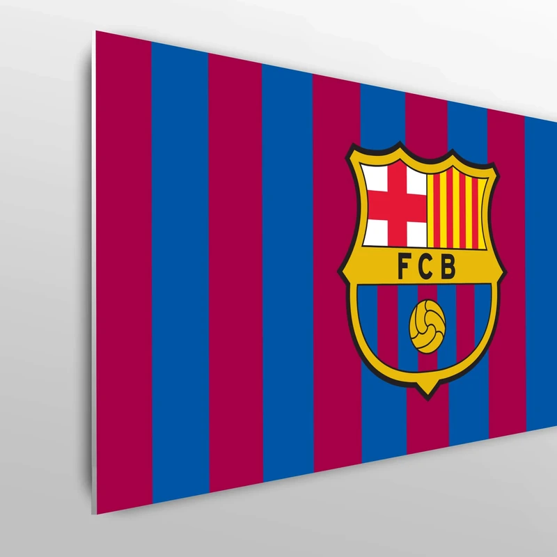 Licensed Décor FC Barcelona Double Headboard - 150cm (w) x 75cm (h) - Full Colour Crest on Brand RED and Blue