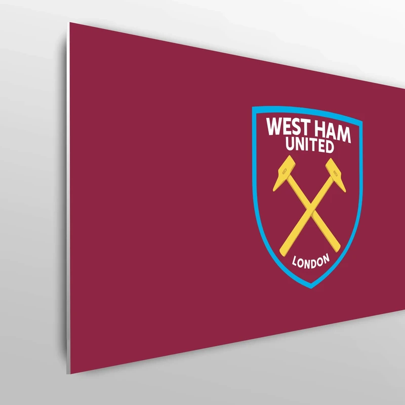 Licensed Décor West Ham United FC Single Bed Headboard - 100cm (w) x 75cm (h) - Colour Crest on Claret - Officially Licensed Product