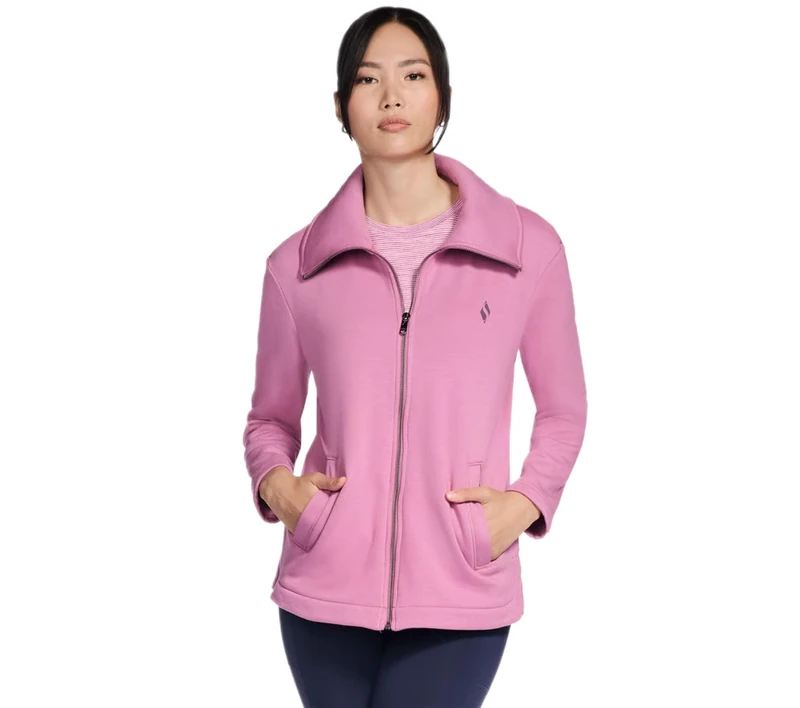 Skechers Women's GoSnuggle Tunic Full Zip Jacket Pink - Image 1