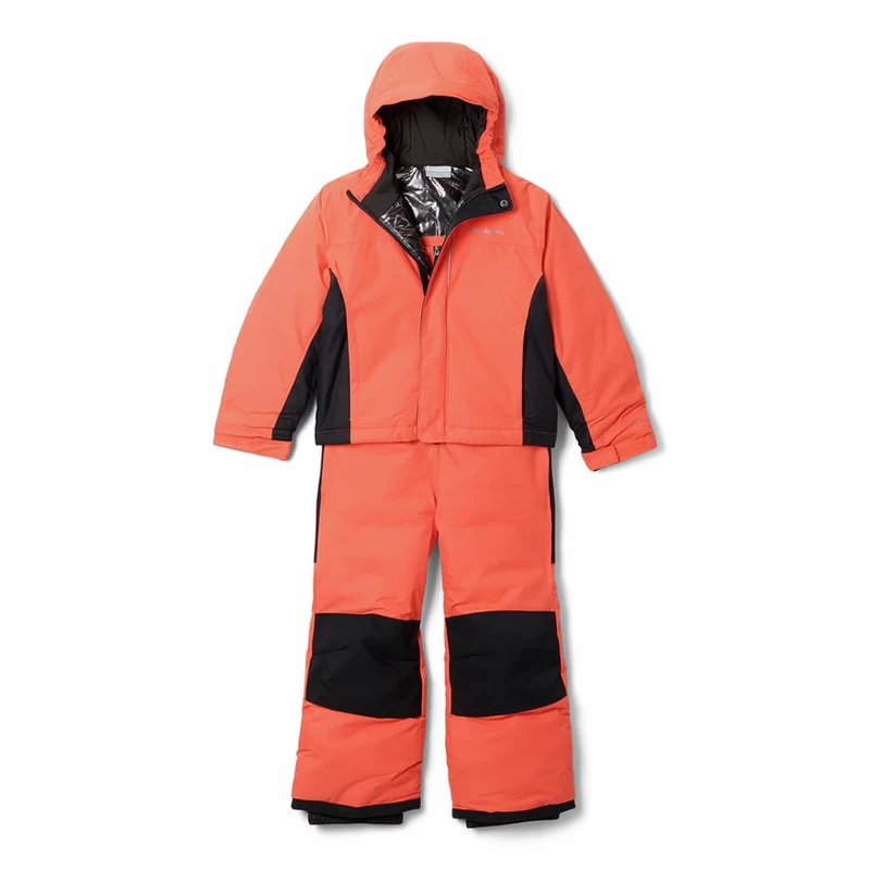 Columbia Youth Unisex Buga 3 Set, Snowsuit Ski Jacket and Pants Set, Zing, Black, XL
