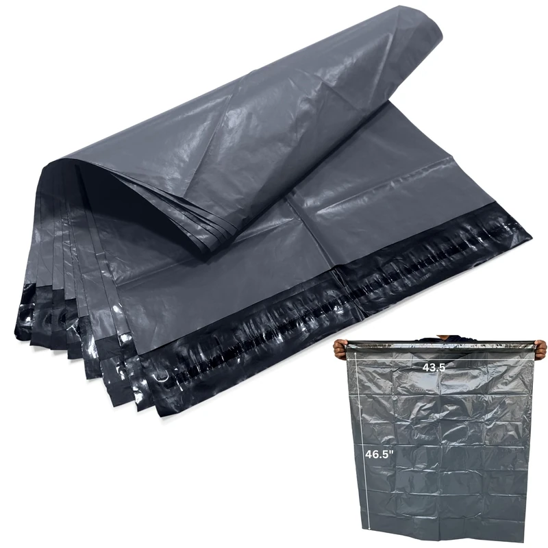 JeeJaan® 100 Extra Large Grey Mailing Bags 43.5" x 46.5" (1105 x 1181mm) Large Self-Seal Postage Bags Big Plastic Envelopes 100% Recyclable Eco-Friendly Strong Parcel Postal Packaging Bags - Image 1
