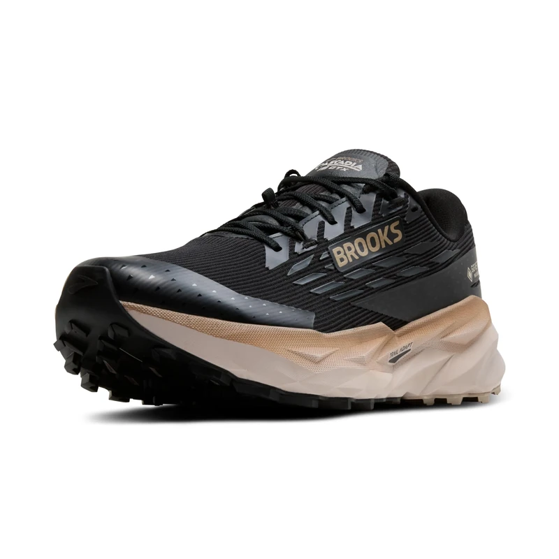 BROOKS Mens Cascadia 19 GTX Sneaker, Black Ebony Chateau Gray, 7.5 UK