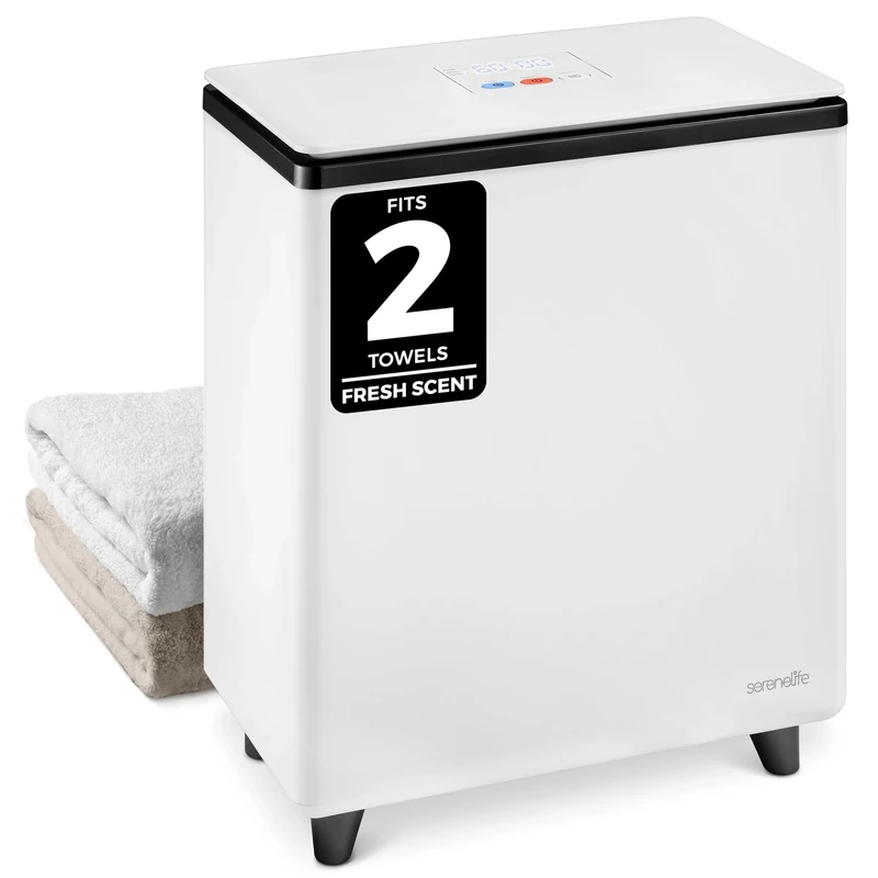 SereneLife Hot Towel Warmer w/ Customized Fragrance for Bathroom and Spa, Luxury Towel Heater Gift for Him or Her, Auto Shut off, Fits 2 Large Towels, Blankets, Bathrobes, PJ's - Black