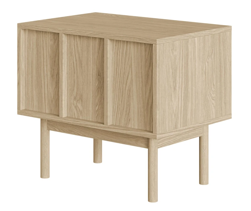 Selsey Neksto Bedside Cabinet Side Table with Drawer Push to Open Wooden Legs Oak Oiled Oak - Image 1