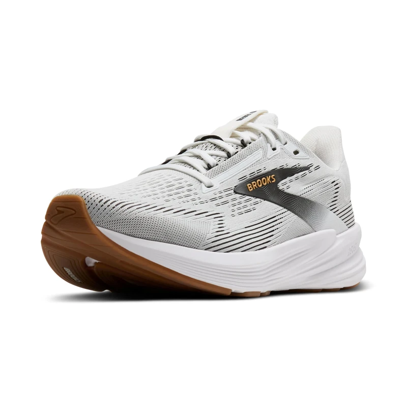 BROOKS Mens Revel 8 Sneaker, White Black Oak Buff, 11 UK