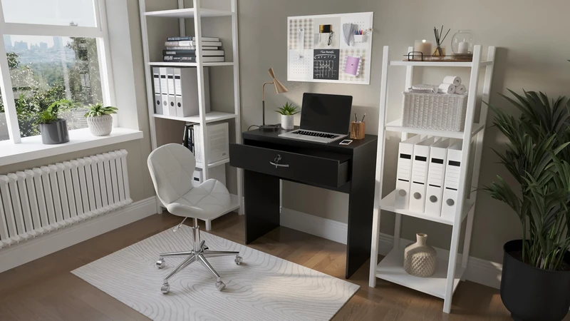 Absolute Deal Limited Computer Desk | Stylish Wooden Desk with Drawer | Key Lock Desk with Drawers | Dressing Table | Storage Unit for Home Office, Living Room & Bedroom (80 x 40 x 76.5 cm) - Image 1