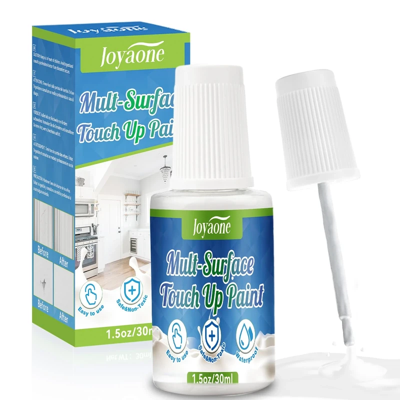 Enamel Touch Up Paint 30ml, White Hight Gloss, Fast Drying Bathtub Tile Repair Kit, Multi Surface Repair for Kitchen and Bathroom, Tile Paint for Metal, Shower, Sink, Furniture, Chips and Scrapes