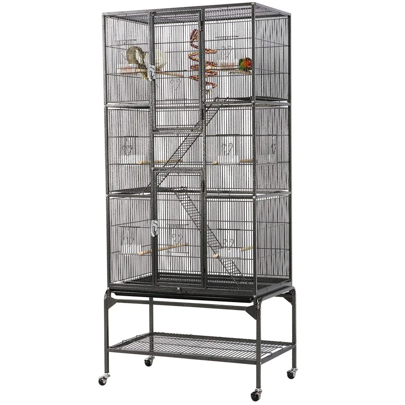 Yaheetech Large African Grey Parrot Bird Cage for Budgies/Conures/Parakeets with Detachable Stand
