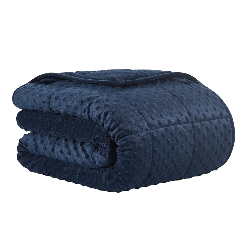 CuteKing Weighted Blanket - Weighted Blanket with Premium Glass Beads - Heavy Blanket Crystal Velvet for Comfort Sleep - Thick Blanket All Season (15lbs, 48"x72", Blue Bubble)