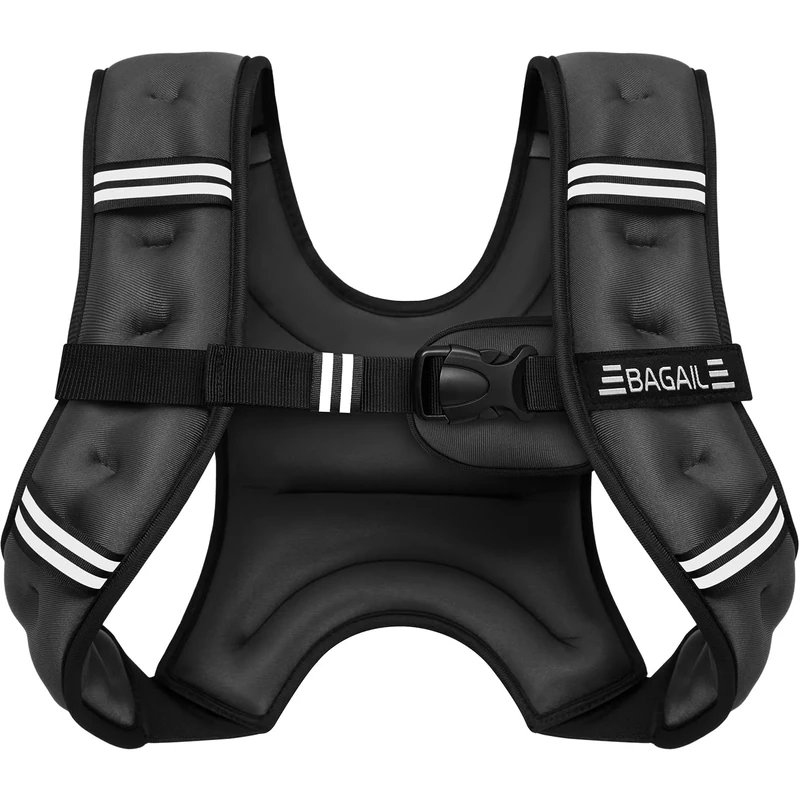 BAGAIL Weighted Vest for Strength Training, Bust Size Adjustable, Convenient Pocket, Iron Sand Weighted Vests, Ideal for Gym Workouts, Yoga Training and Aerobic Exercises, 2.3kg/5lb, Black