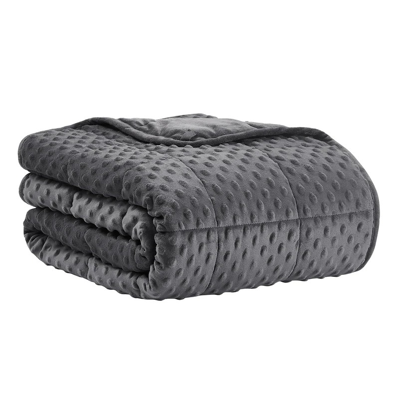 CuteKing Weighted Blanket - Weighted Blanket with Premium Glass Beads - Heavy Blanket Crystal Velvet for Comfort Sleep - Thick Blanket All Season (20lbs, 60"x80", Grey Bubble)