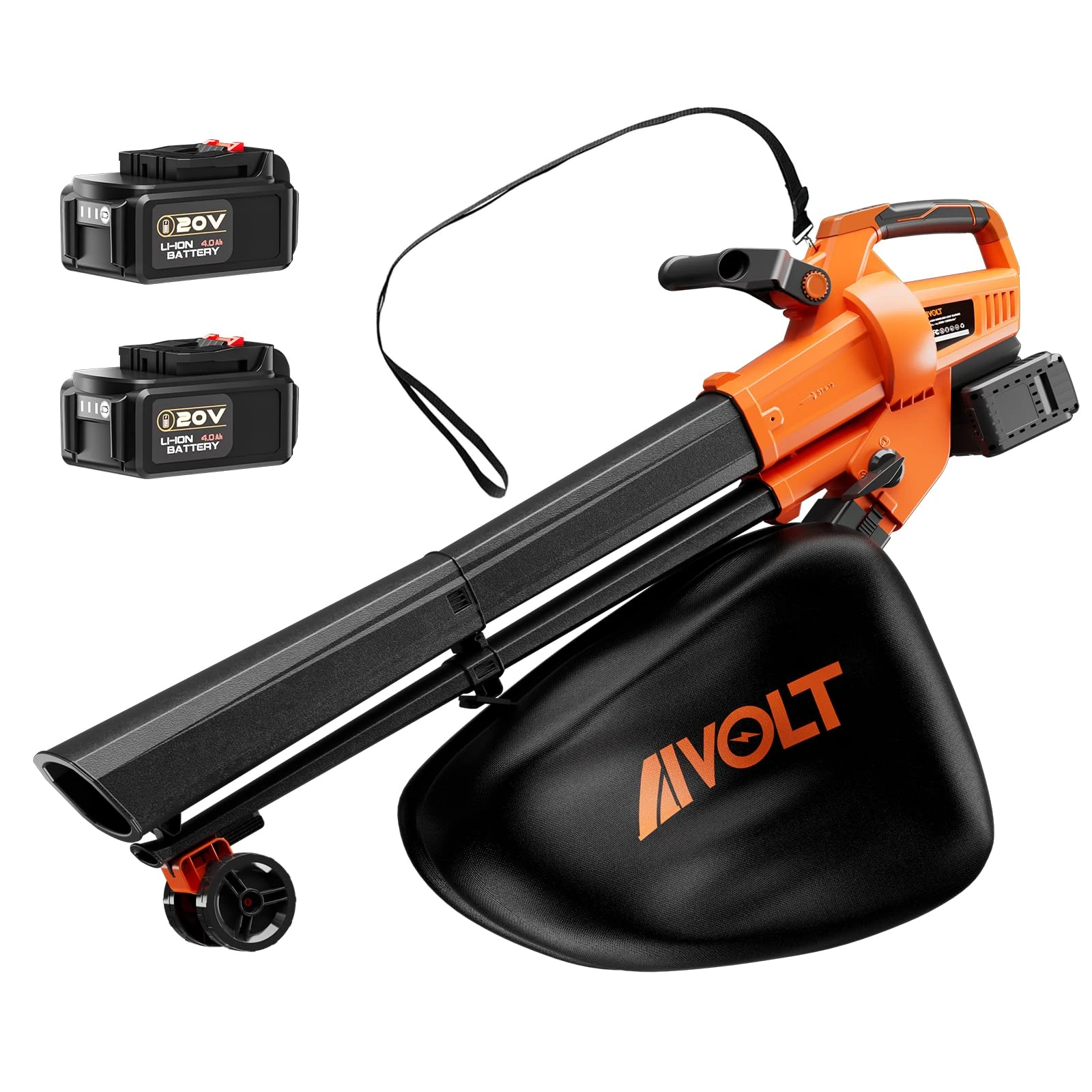 AIVOLT 40V Leaf Blower and Vacuum, 8000mAh Battery with Dual-port Charger, Cordless leaf Collector with Turbo Boost, 257km/h, 17m³/min, 15:1 Shredding Ratio for Lawn Clean, Leaves and Debris