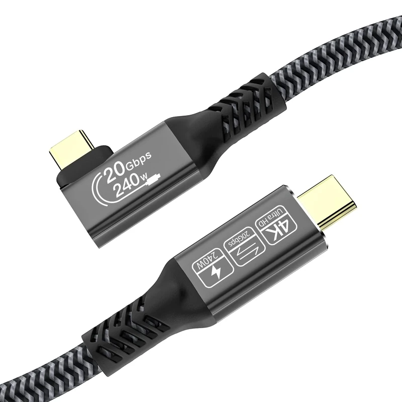 CAKOBLE usb c data cable 2m,[20Gbps,240W,4K@144Hz] USB 3.2 Cable Compatible Thunderbolt 4 /Thunderbolt 3 5K@60Hz usbc monitor cable For iPhone16,MacBook,Samsung 24,90 degree usb c cable