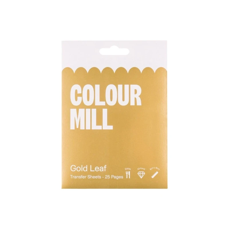 Kokonote - Colour Mill Edible Gold Leaf 23 Karat for Baking Decorating Cakes Chocolates Cookies and Desserts - 8cm - 25 Sheets - Image 1