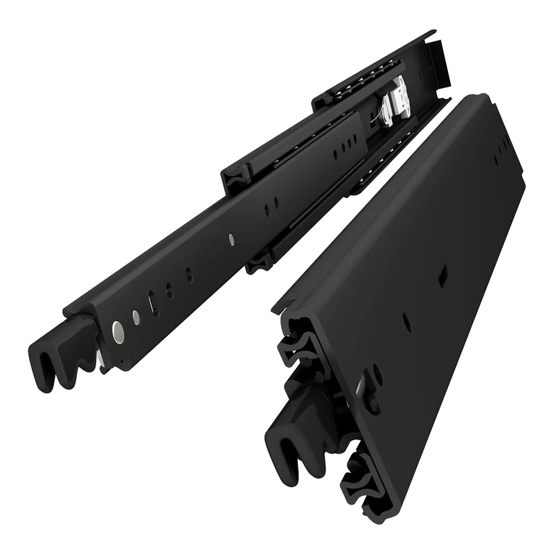 VADANIA 500mm Ultra Heavy Duty Drawer Runners with Lock #VD2576-B 1-Pair Black, Max Load 130-220kg, Full Extension Side Mount, Upgrade Locking Industrial Drawer Slides for Sliding Out Storage