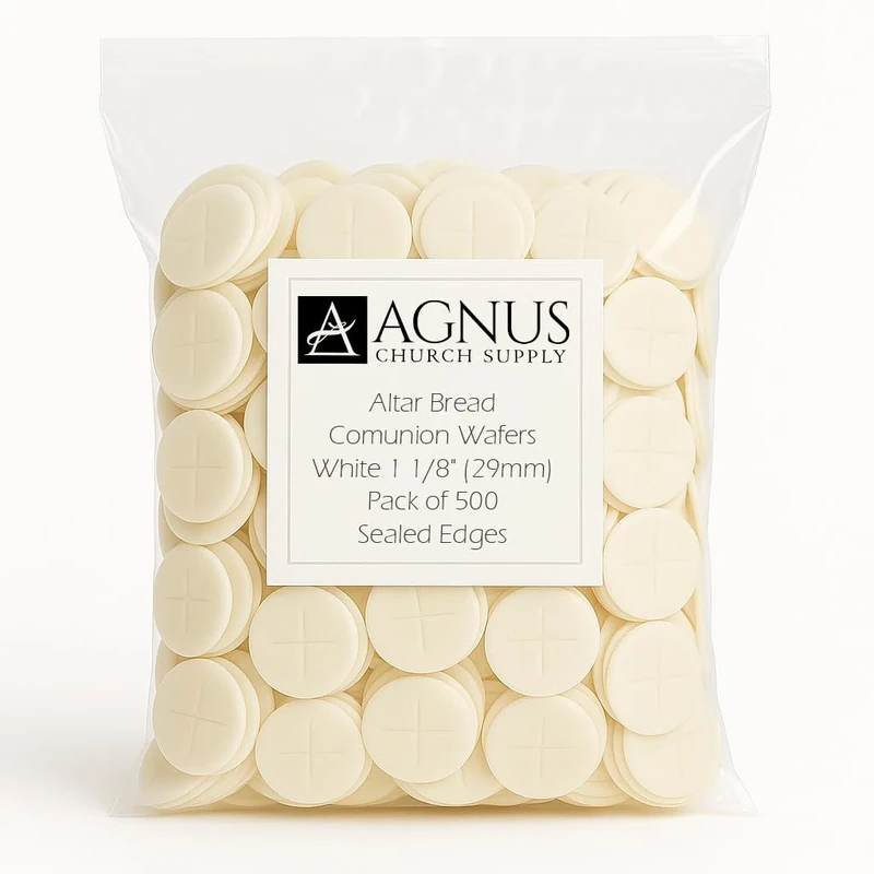 Altar Bread White 1 1/8" Pack of 500, Communion Wafers, Peoples Bread, Communion Hosts - Image 1